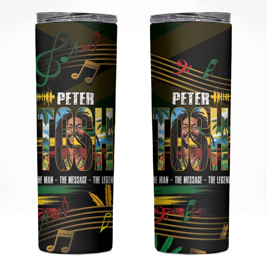 Jamaica Reggae Legend Tosh Skinny Tumbler Cannabis Pattern - Wonder Print Shop