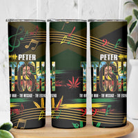 Jamaica Reggae Legend Tosh Skinny Tumbler Cannabis Pattern - Wonder Print Shop