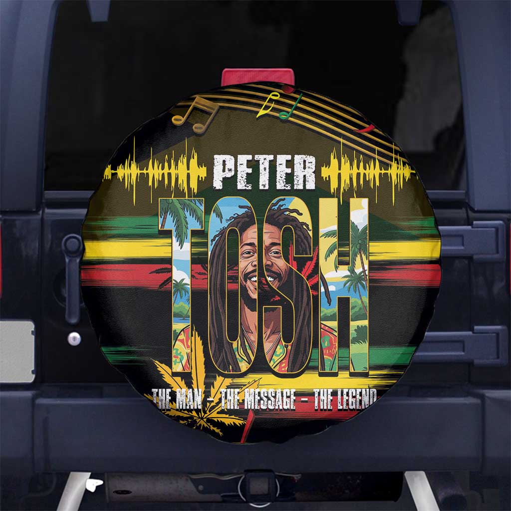 Jamaica Reggae Legend Tosh Spare Tire Cover Cannabis Pattern - Wonder Print Shop