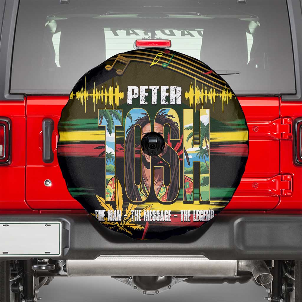Jamaica Reggae Legend Tosh Spare Tire Cover Cannabis Pattern - Wonder Print Shop