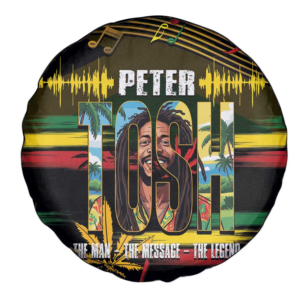 Jamaica Reggae Legend Tosh Spare Tire Cover Cannabis Pattern - Wonder Print Shop