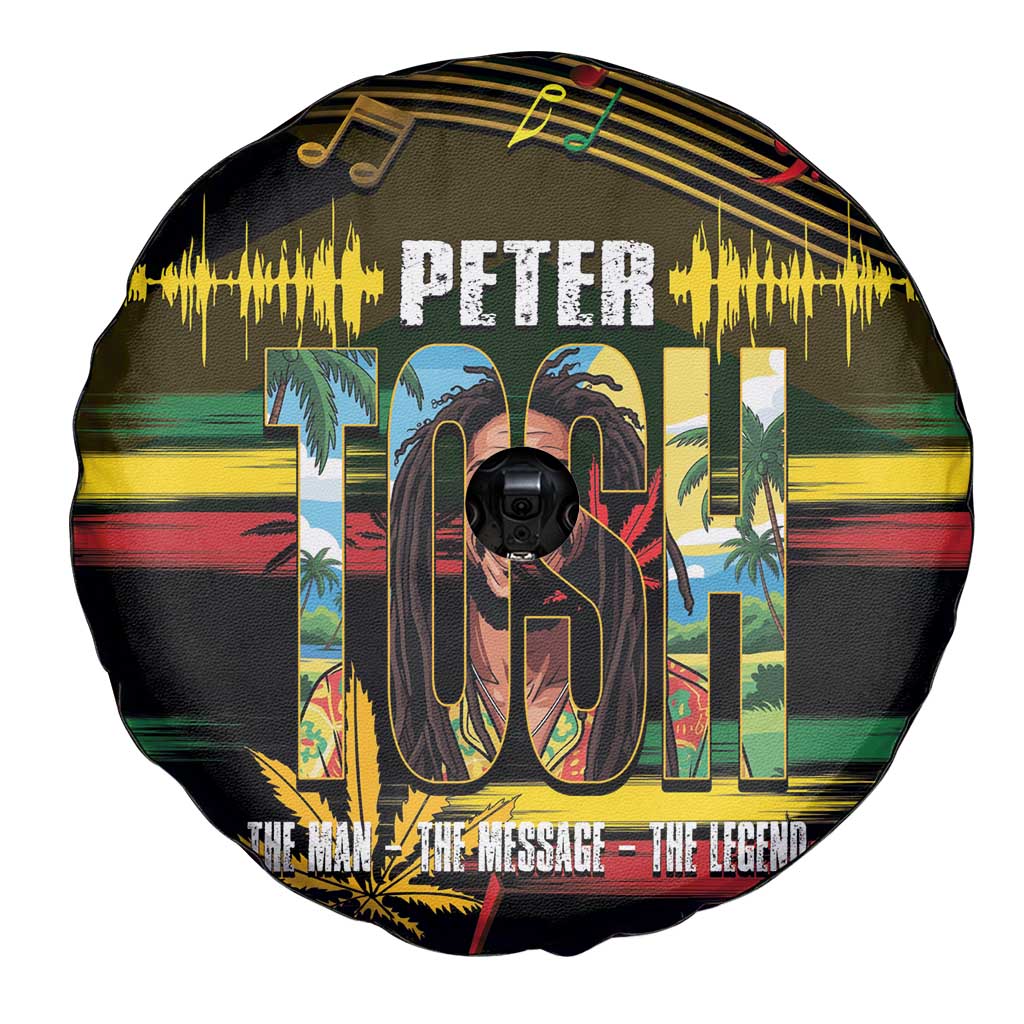 Jamaica Reggae Legend Tosh Spare Tire Cover Cannabis Pattern - Wonder Print Shop