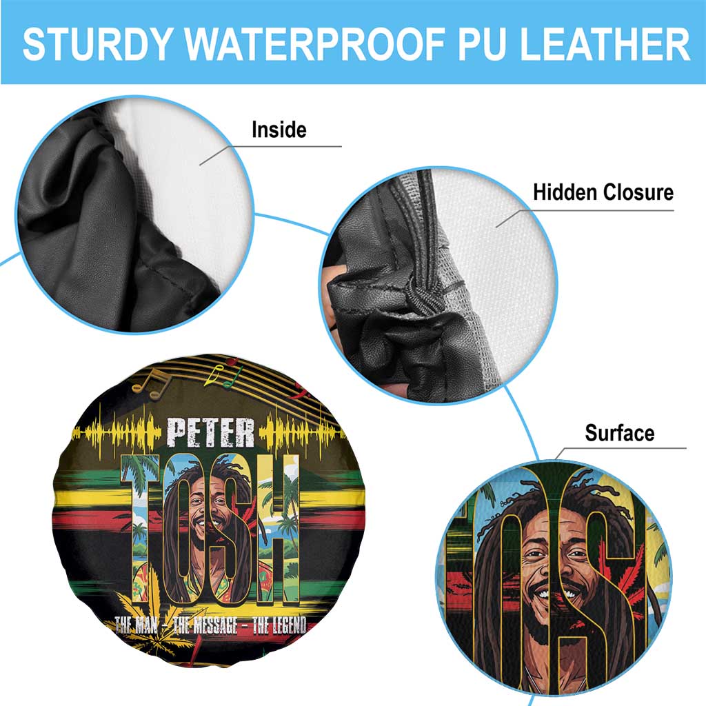 Jamaica Reggae Legend Tosh Spare Tire Cover Cannabis Pattern - Wonder Print Shop