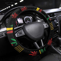Jamaica Reggae Legend Tosh Steering Wheel Cover Cannabis Pattern - Wonder Print Shop