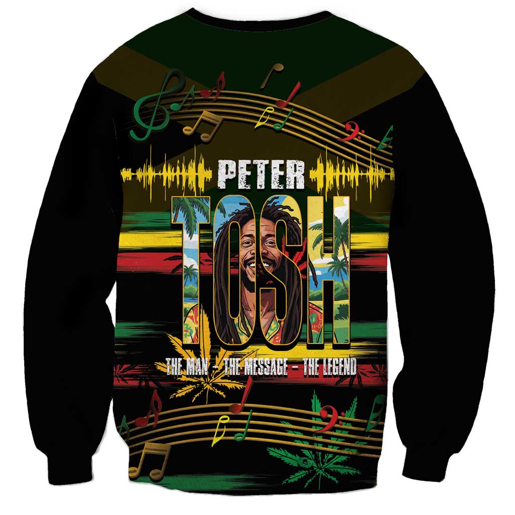 Jamaica Reggae Legend Tosh Sweatshirt Cannabis Pattern - Wonder Print Shop