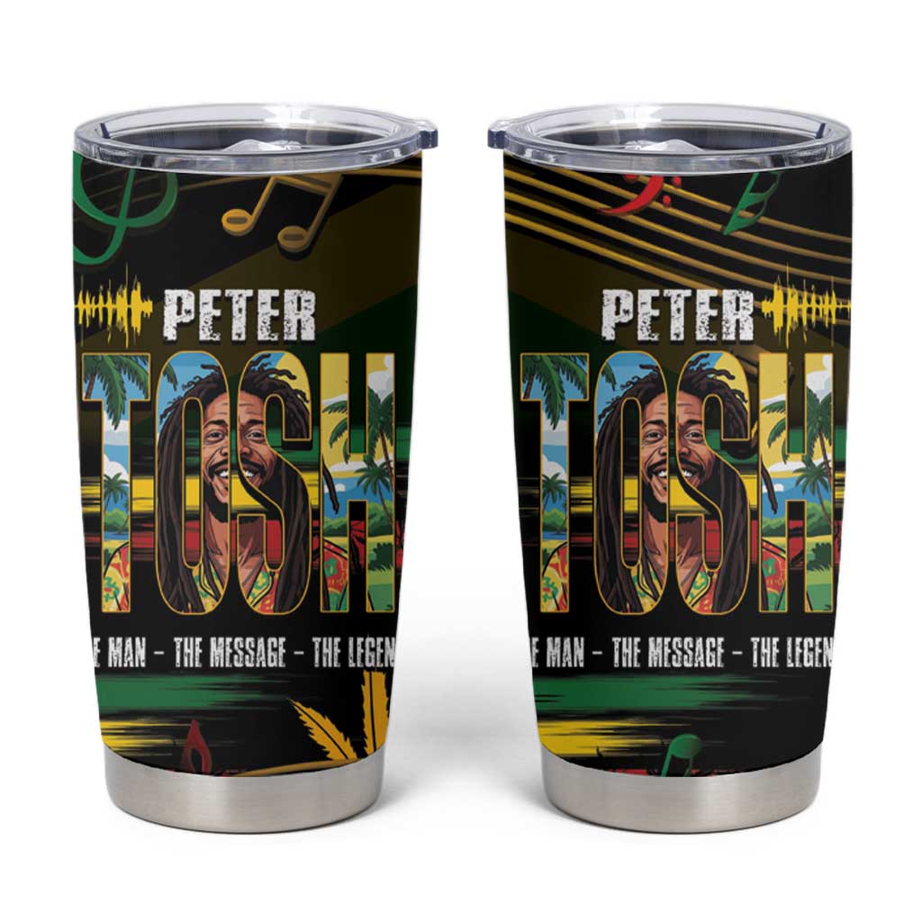 Jamaica Reggae Legend Tosh Tumbler Cup Cannabis Pattern - Wonder Print Shop