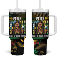 Jamaica Reggae Legend Tosh Tumbler With Handle Cannabis Pattern - Wonder Print Shop