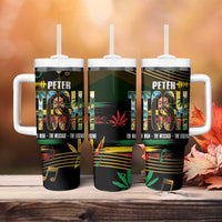 Jamaica Reggae Legend Tosh Tumbler With Handle Cannabis Pattern - Wonder Print Shop