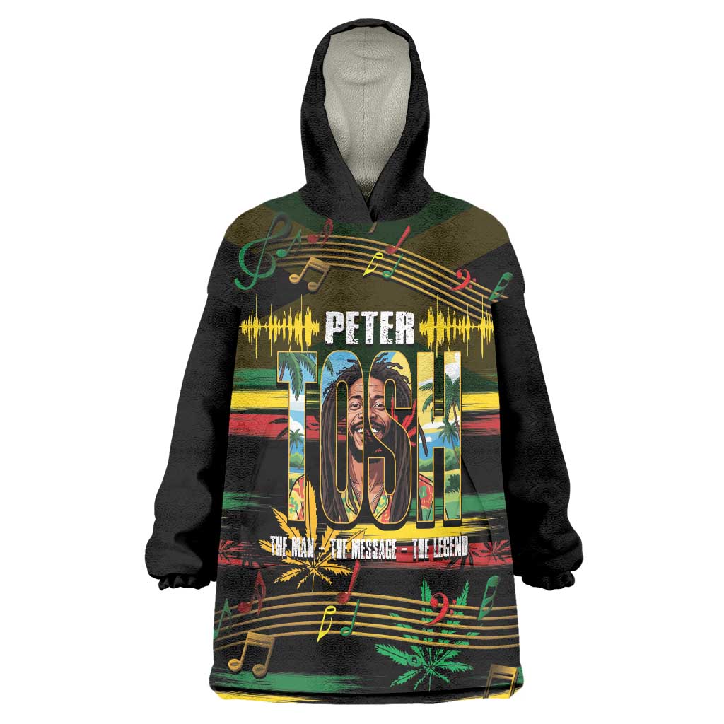 Jamaica Reggae Legend Tosh Wearable Blanket Hoodie Cannabis Pattern - Wonder Print Shop