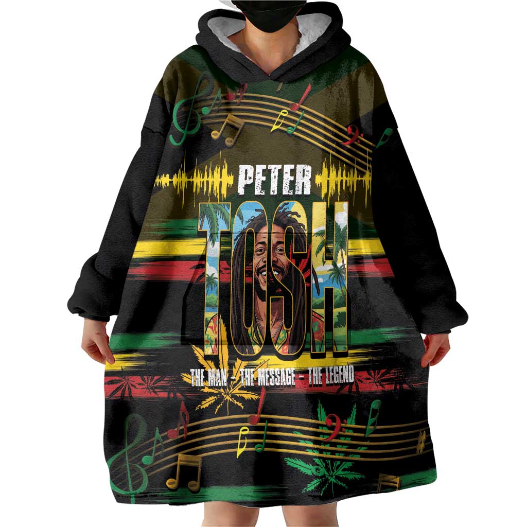 Jamaica Reggae Legend Tosh Wearable Blanket Hoodie Cannabis Pattern - Wonder Print Shop