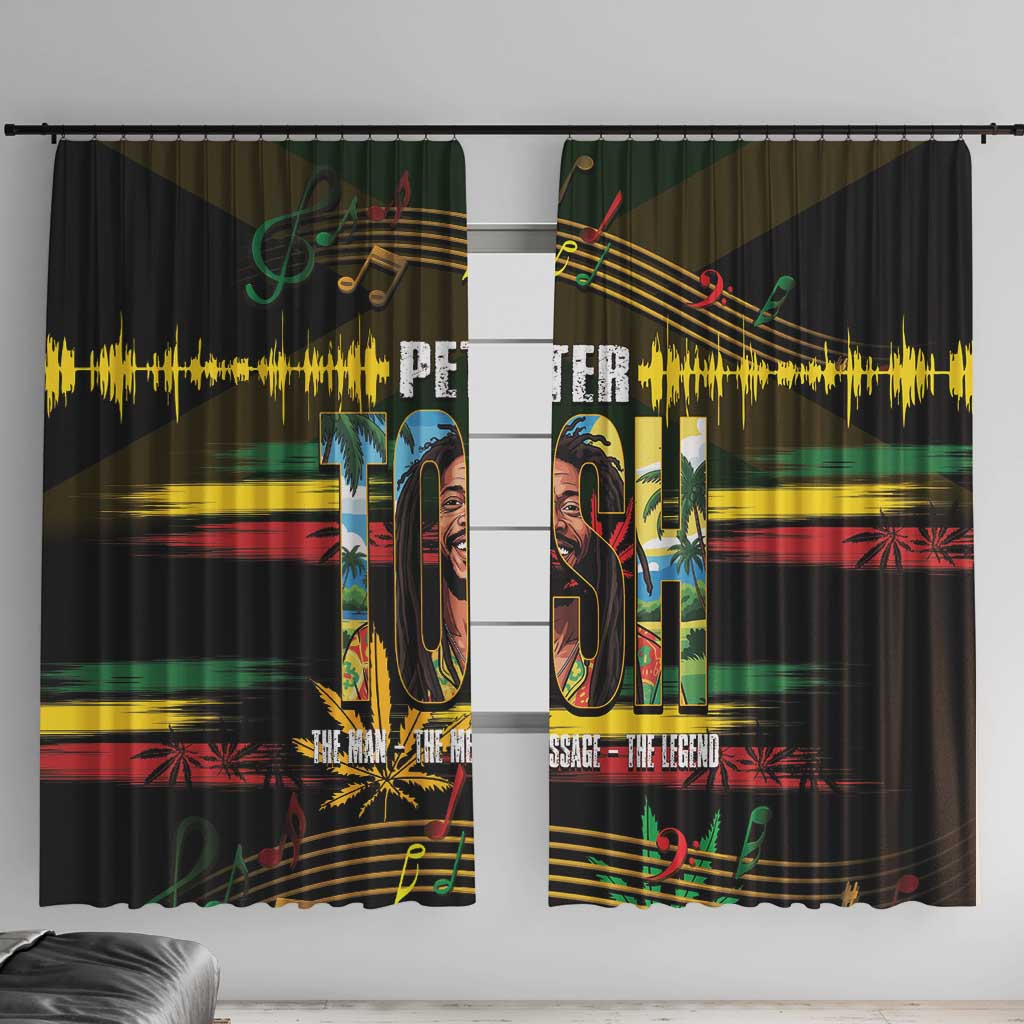 Jamaica Reggae Legend Tosh Window Curtain Cannabis Pattern - Wonder Print Shop