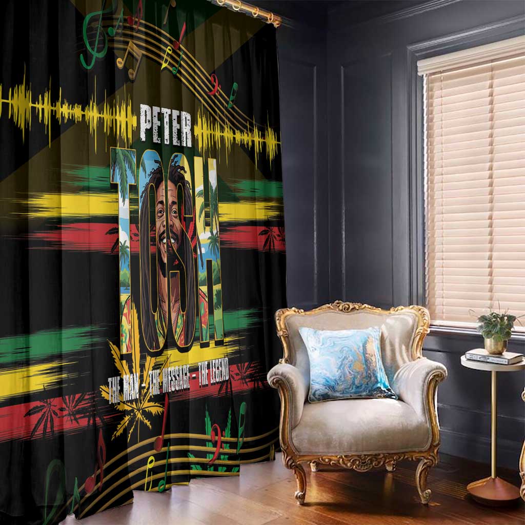 Jamaica Reggae Legend Tosh Window Curtain Cannabis Pattern - Wonder Print Shop