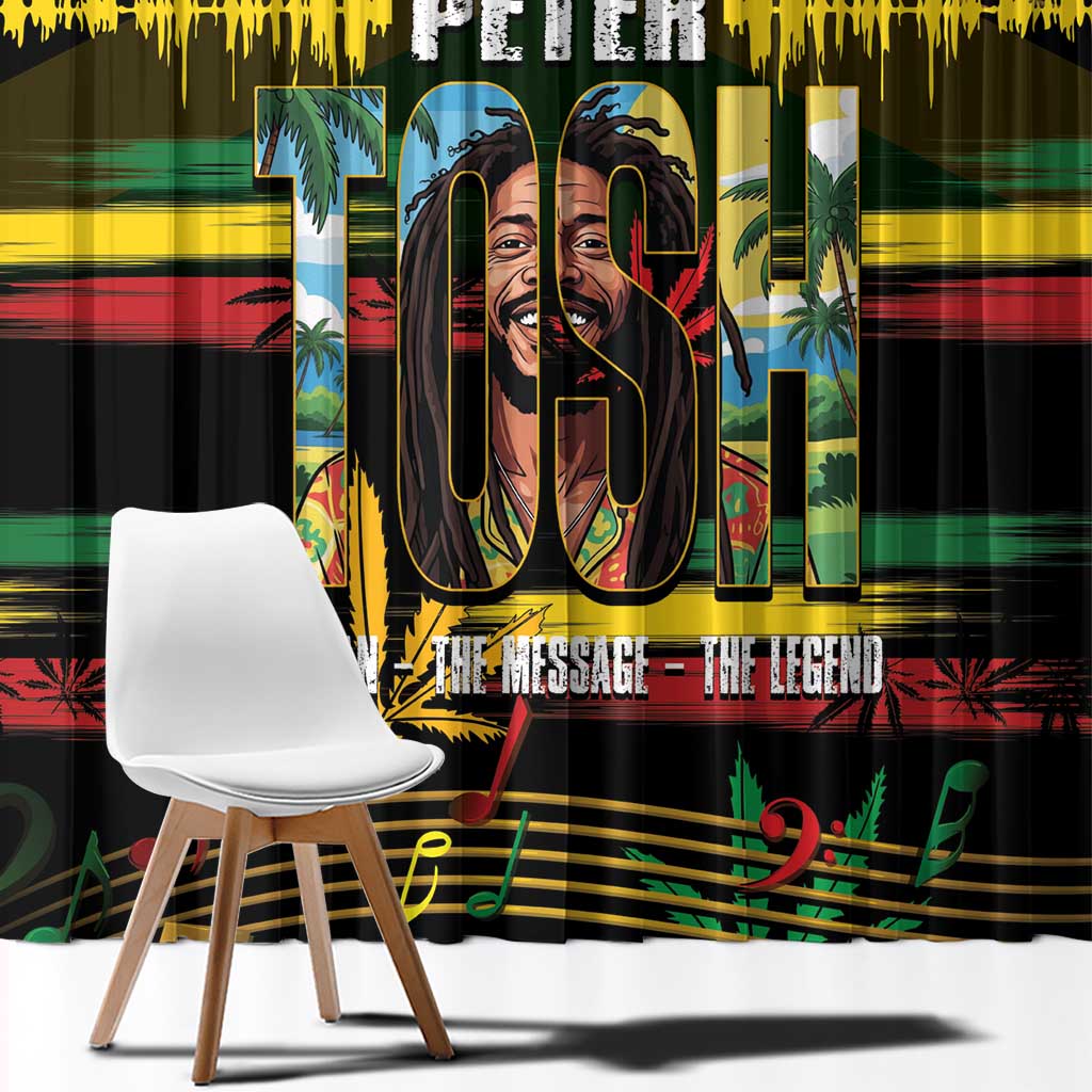 Jamaica Reggae Legend Tosh Window Curtain Cannabis Pattern - Wonder Print Shop