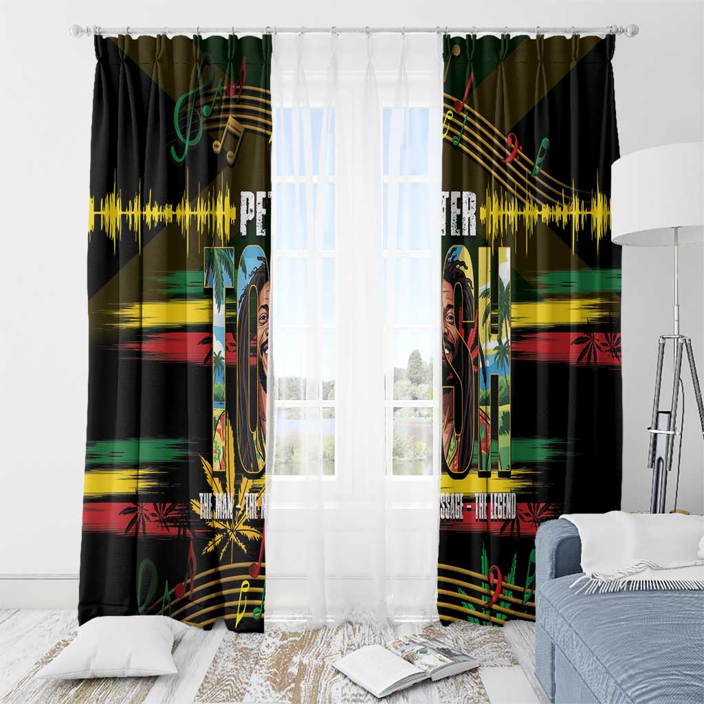Jamaica Reggae Legend Tosh Window Curtain Cannabis Pattern - Wonder Print Shop