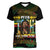 Jamaica Reggae Legend Tosh Women V-Neck T-Shirt Cannabis Pattern - Wonder Print Shop