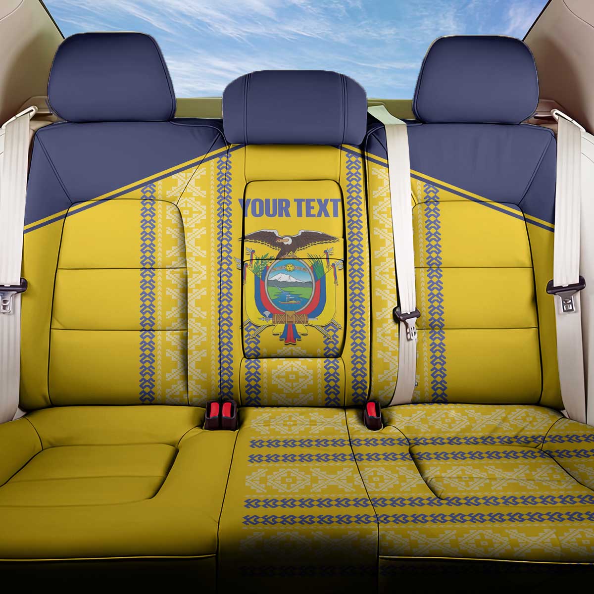Custom Ecuador Football Back Car Seat Cover 2025 Come On La Tricolor - Wonder Print Shop