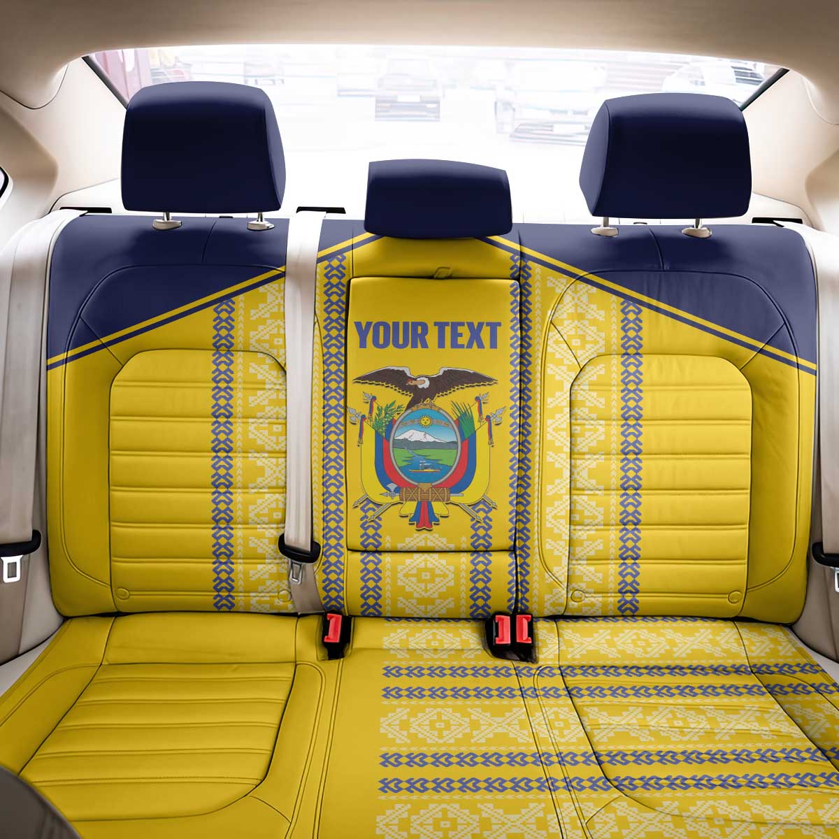 Custom Ecuador Football Back Car Seat Cover 2025 Come On La Tricolor - Wonder Print Shop