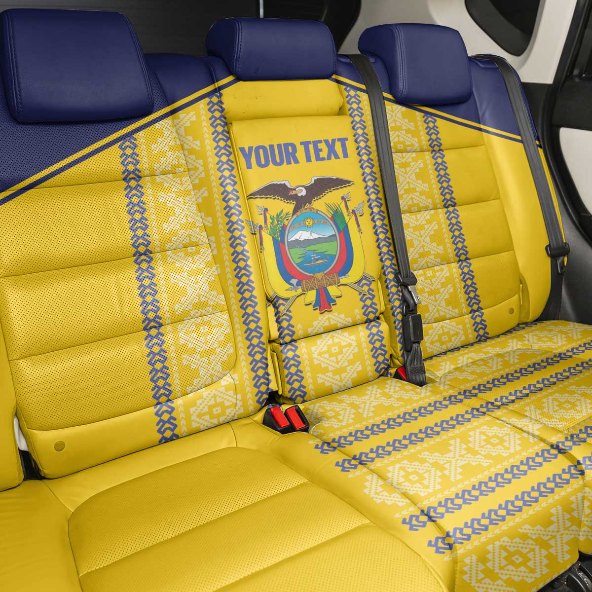 Custom Ecuador Football Back Car Seat Cover 2025 Come On La Tricolor - Wonder Print Shop