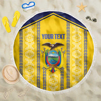 Custom Ecuador Football Beach Blanket 2025 Come On La Tricolor - Wonder Print Shop