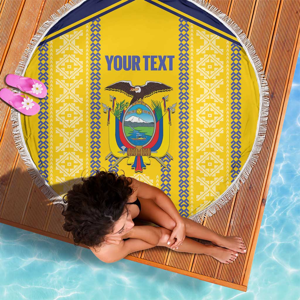 Custom Ecuador Football Beach Blanket 2025 Come On La Tricolor - Wonder Print Shop