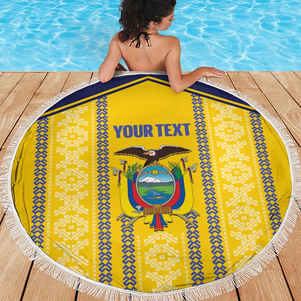 Custom Ecuador Football Beach Blanket 2025 Come On La Tricolor - Wonder Print Shop