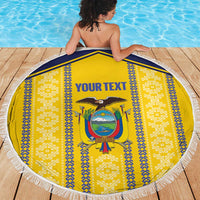 Custom Ecuador Football Beach Blanket 2025 Come On La Tricolor - Wonder Print Shop