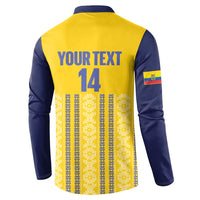 Custom Ecuador Football Button Sweatshirt 2025 Come On La Tricolor - Wonder Print Shop