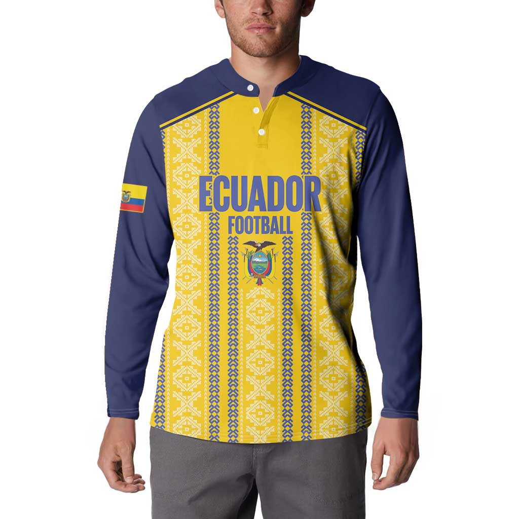 Custom Ecuador Football Button Sweatshirt 2025 Come On La Tricolor - Wonder Print Shop