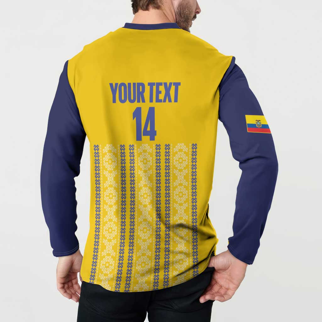 Custom Ecuador Football Button Sweatshirt 2025 Come On La Tricolor - Wonder Print Shop
