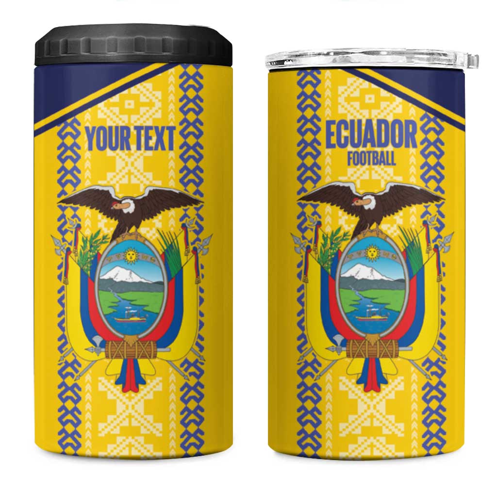 Custom Ecuador Football 4 in 1 Can Cooler Tumbler 2025 Come On La Tricolor - Wonder Print Shop