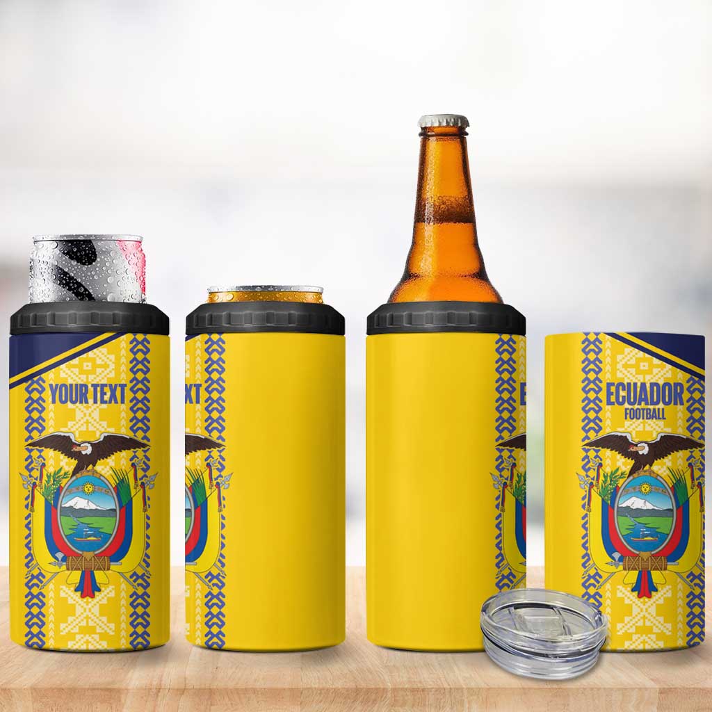 Custom Ecuador Football 4 in 1 Can Cooler Tumbler 2025 Come On La Tricolor - Wonder Print Shop