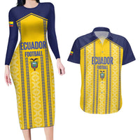 Custom Ecuador Football Couples Matching Long Sleeve Bodycon Dress and Hawaiian Shirt 2025 Come On La Tricolor - Wonder Print Shop