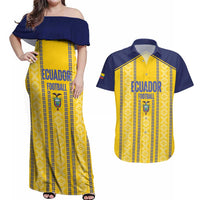 Custom Ecuador Football Couples Matching Off Shoulder Maxi Dress and Hawaiian Shirt 2025 Come On La Tricolor - Wonder Print Shop