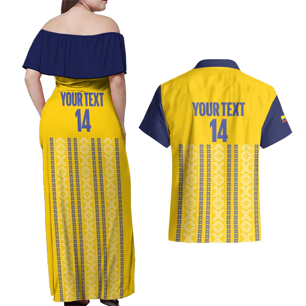 Custom Ecuador Football Couples Matching Off Shoulder Maxi Dress and Hawaiian Shirt 2025 Come On La Tricolor - Wonder Print Shop
