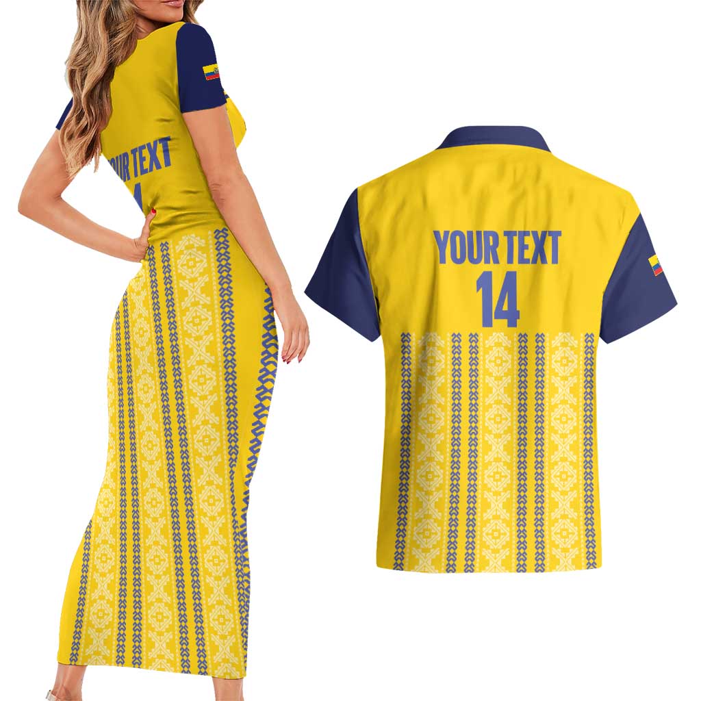 Custom Ecuador Football Couples Matching Short Sleeve Bodycon Dress and Hawaiian Shirt 2025 Come On La Tricolor - Wonder Print Shop