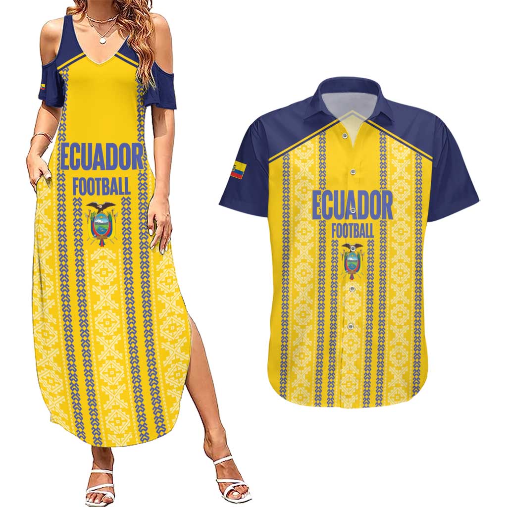 Custom Ecuador Football Couples Matching Summer Maxi Dress and Hawaiian Shirt 2025 Come On La Tricolor - Wonder Print Shop