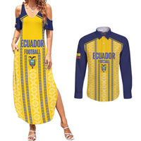 Custom Ecuador Football Couples Matching Summer Maxi Dress and Long Sleeve Button Shirt 2025 Come On La Tricolor - Wonder Print Shop