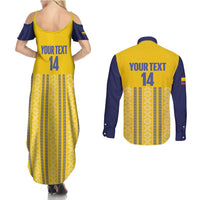 Custom Ecuador Football Couples Matching Summer Maxi Dress and Long Sleeve Button Shirt 2025 Come On La Tricolor - Wonder Print Shop