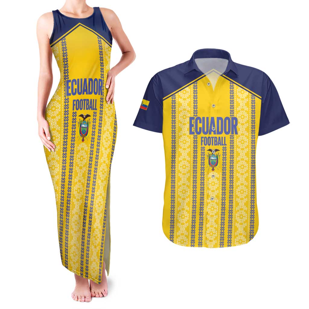 Custom Ecuador Football Couples Matching Tank Maxi Dress and Hawaiian Shirt 2025 Come On La Tricolor - Wonder Print Shop