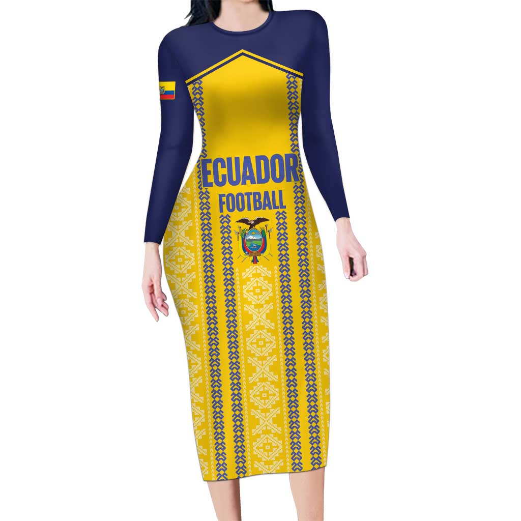 Custom Ecuador Football Family Matching Long Sleeve Bodycon Dress and Hawaiian Shirt 2025 Come On La Tricolor - Wonder Print Shop