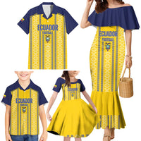 Custom Ecuador Football Family Matching Mermaid Dress and Hawaiian Shirt 2025 Come On La Tricolor - Wonder Print Shop