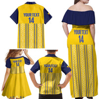 Custom Ecuador Football Family Matching Off Shoulder Maxi Dress and Hawaiian Shirt 2025 Come On La Tricolor - Wonder Print Shop