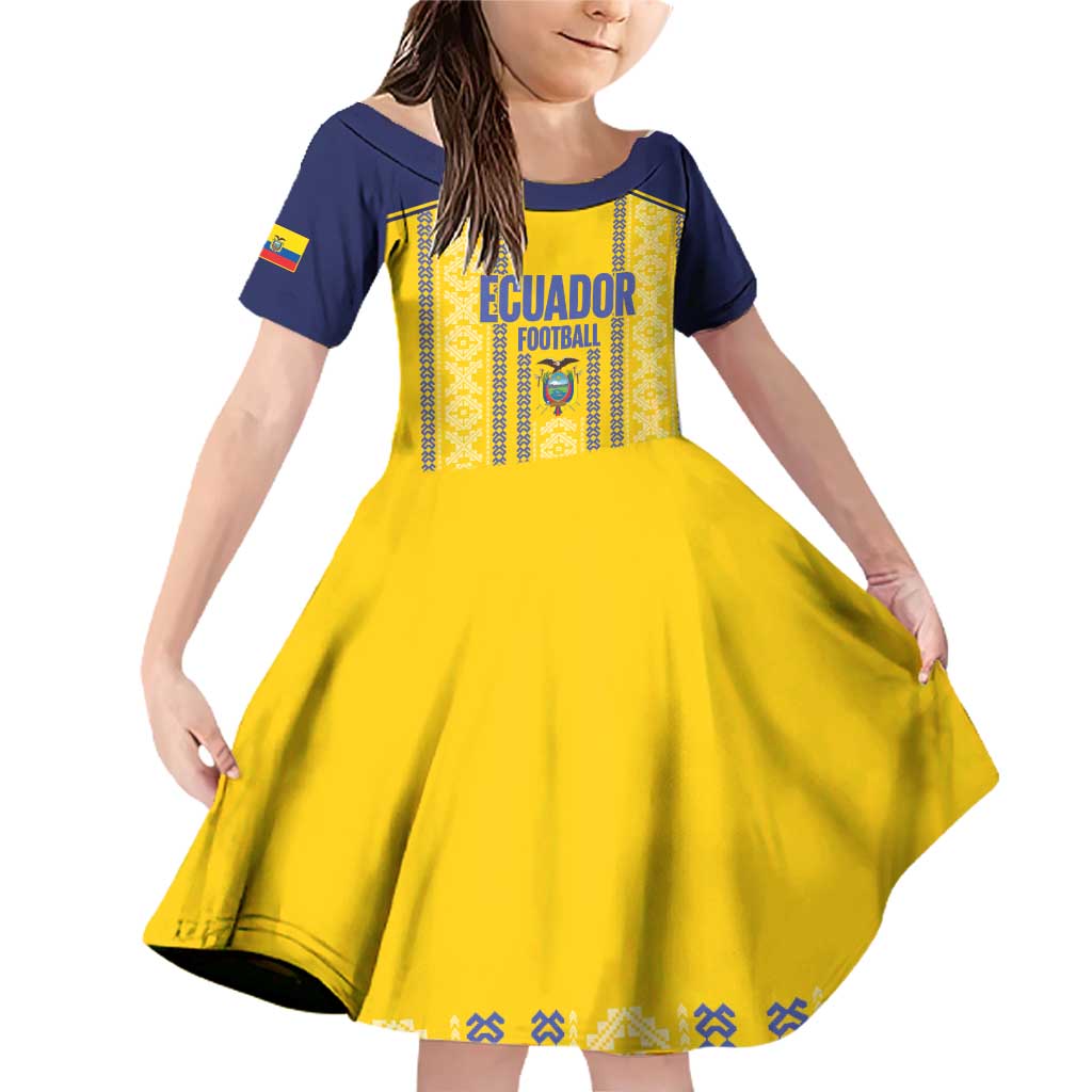 Custom Ecuador Football Family Matching Off Shoulder Short Dress and Hawaiian Shirt 2025 Come On La Tricolor - Wonder Print Shop