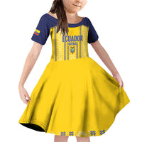 Custom Ecuador Football Family Matching Off Shoulder Short Dress and Hawaiian Shirt 2025 Come On La Tricolor - Wonder Print Shop