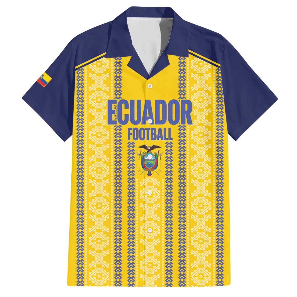 Custom Ecuador Football Family Matching Off Shoulder Short Dress and Hawaiian Shirt 2025 Come On La Tricolor - Wonder Print Shop