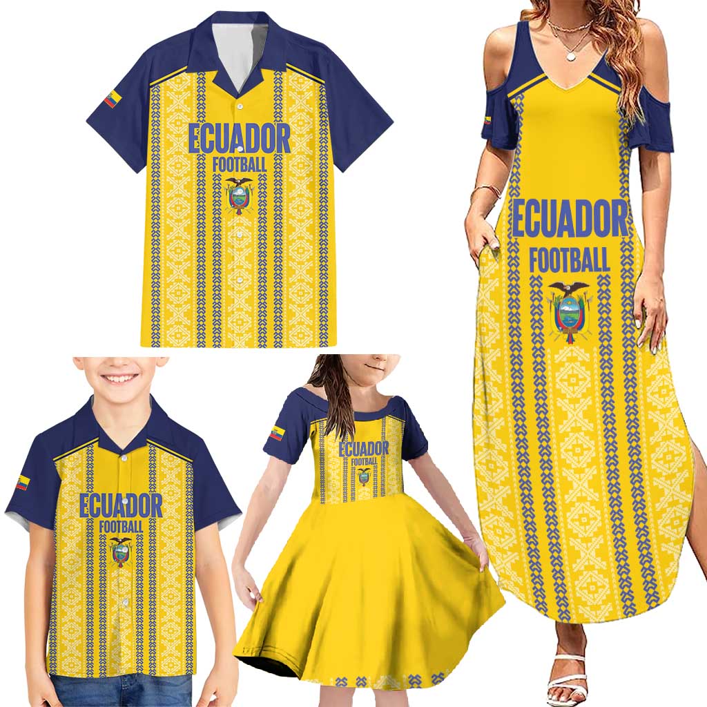 Custom Ecuador Football Family Matching Summer Maxi Dress and Hawaiian Shirt 2025 Come On La Tricolor - Wonder Print Shop
