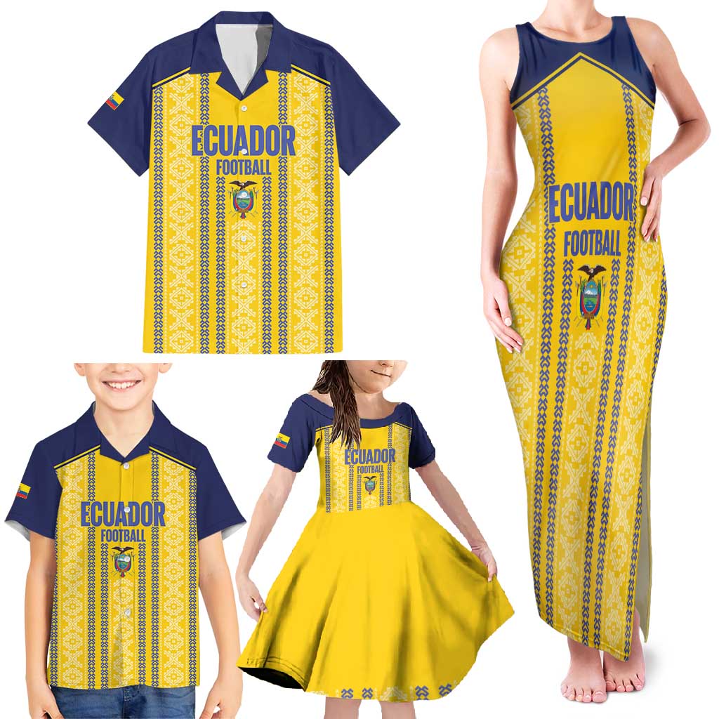 Custom Ecuador Football Family Matching Tank Maxi Dress and Hawaiian Shirt 2025 Come On La Tricolor - Wonder Print Shop