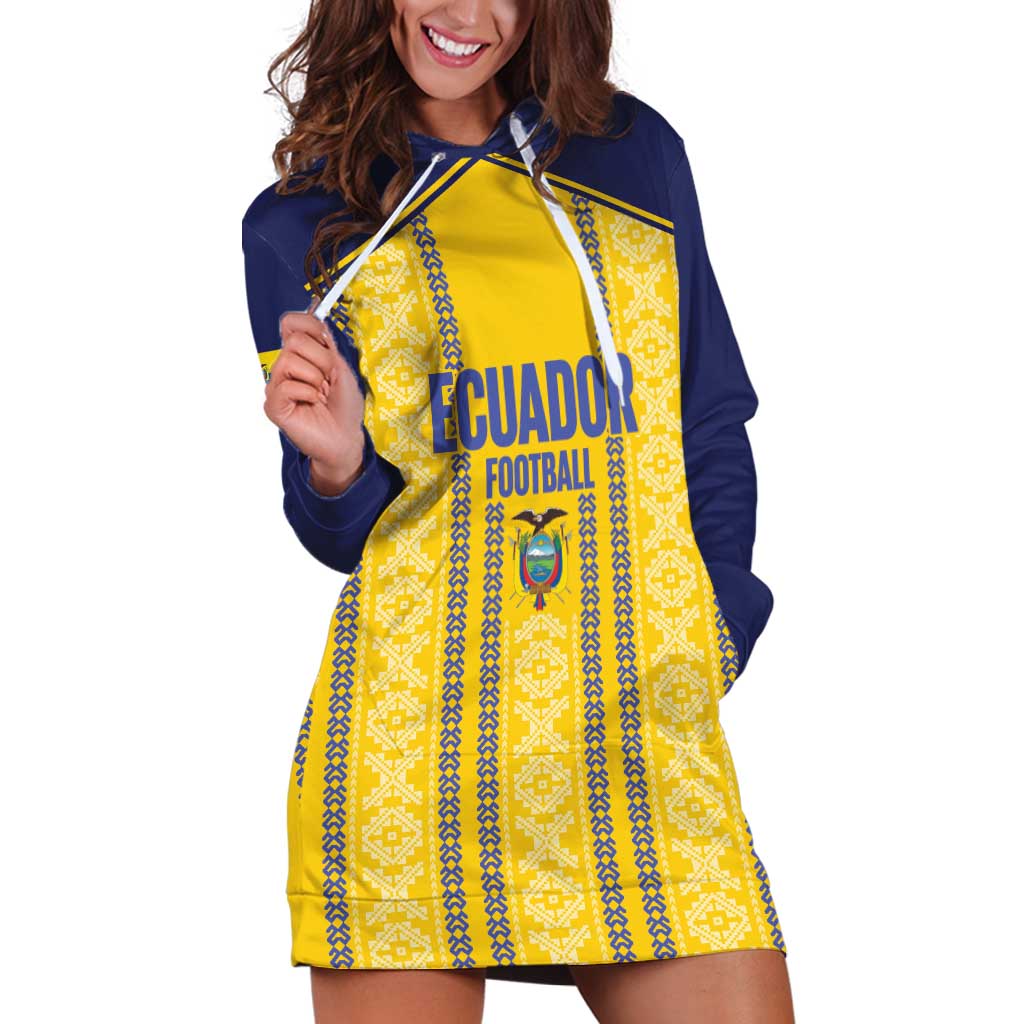 Custom Ecuador Football Hoodie Dress 2025 Come On La Tricolor - Wonder Print Shop
