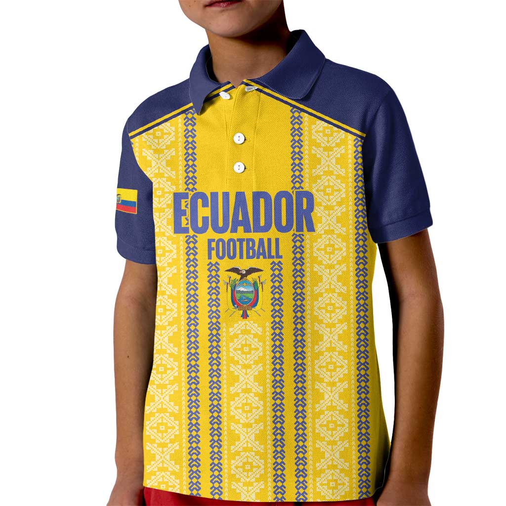 Custom Ecuador Football Kid Polo Shirt 2025 Come On La Tricolor - Wonder Print Shop