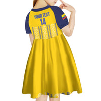 Custom Ecuador Football Kid Short Sleeve Dress 2025 Come On La Tricolor - Wonder Print Shop